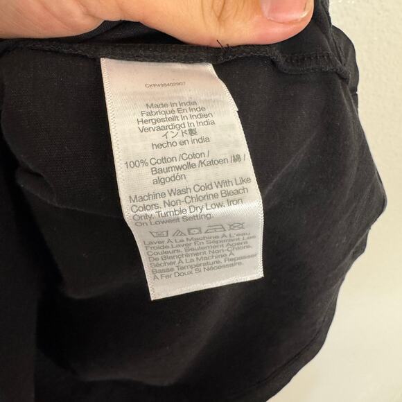 Madewell Essential Slim Tee WMNS L Black Lightweight Cotton Stretch Short Sleeve - Picture 6 of 7